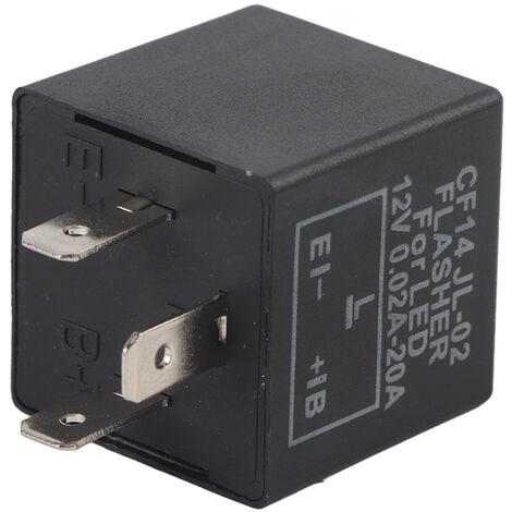 SJLERST Clignotant 12V 3 broches réglable LED clignotant relais fixe clignotant indicateur CF14