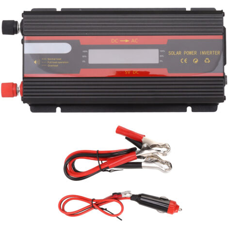 Onduleur de puissance 1000W Universel Double Tension 12V 24V-220V Onduleur d'énergie solaire pour voiture avec affichage LCD (1/5)