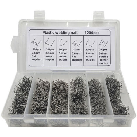 SJLERST 1200PCS Clous de soudage en plastique pour pare-chocs de voiture avec boîte, agrafes de soudage à chaud, clous de réparation de fil de soudage pour auto (1/5)