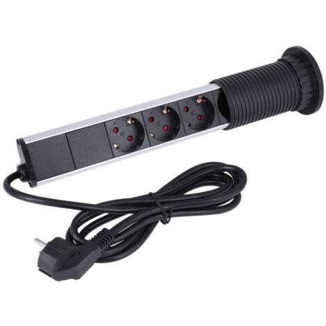 Prise Murale Électrique Tensile, Prise de Bureau avec USB, Prise Popup pour Plan de Travail, Prise EU 250V pour Maison (1/5)