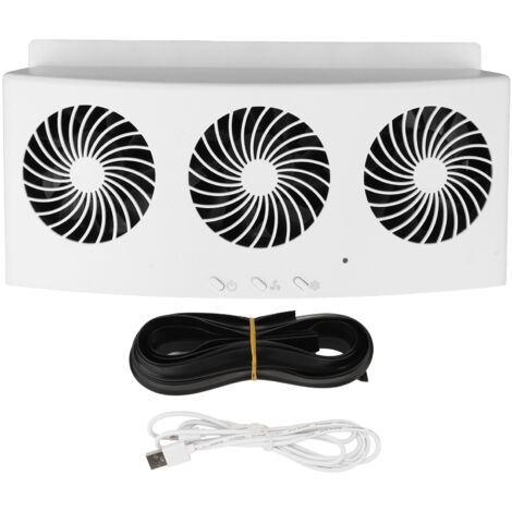SJLERST Ventilateur d'échappement de voiture 4000 tr/min, 3 ventilateurs, 2 niveaux, faible bruit, bonne Dissipation de la chaleur, radiateur de voiture alimenté par USB, pour toutes les voitures (1/5)