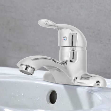 SJLERST Robinetterie G1/2 en alliage de zinc avec simple levier, mélangeur d'eau chaude et froide (1/5)