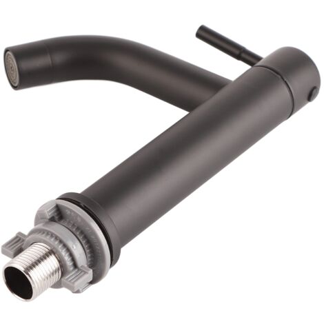 SJLERST Robinet d'eau froide simple pour lavabo en acier inoxydable G1/2in pour salle de bain Toilette Noir (1/5)