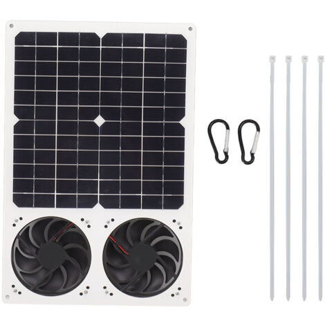 Kit de Ventilateur de Panneau Solaire 10W 12V, Tube Rond