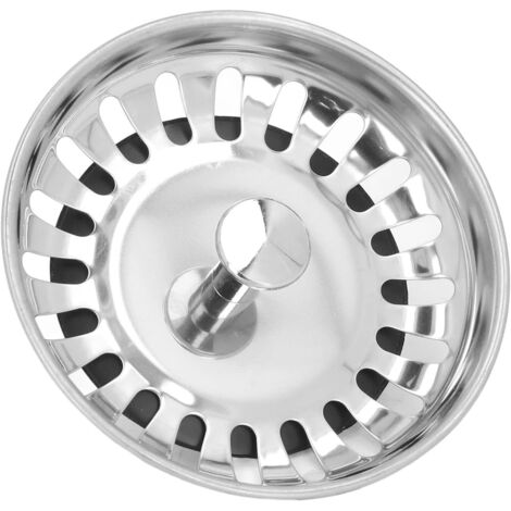 SJLERST Panier Pour Bonde d'Évier de Cuisine 80 mm,Passoire de remplacement pour panier d'évier de cuisine, en acier inoxydable épais,Crépine Universelle Acier Inoxydable, Bouchon Panier Pop-Up