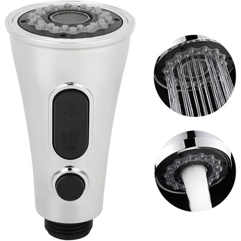SJLERST Robinet Extender,Kitchen Faucet Sprayer Head ABS Chrome Convenient Pull Down Sink Spray Nozzle for Home Use - Double mode (1/5)