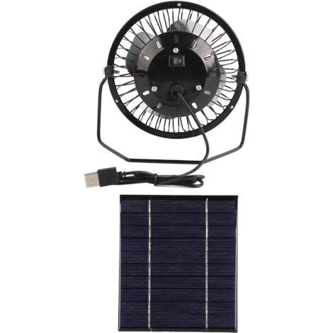 Ventilateur à panneau solaire 2.5W 5V, sortie USB, Portable, large Application, pour Camping, pêche, randonnée (1/5)