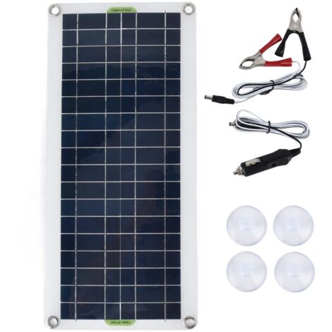 SJLERST Chargeur de batterie de panneau solaire 20W Kit de charge de panneau solaire portable en polysilicium 21V pour voiture