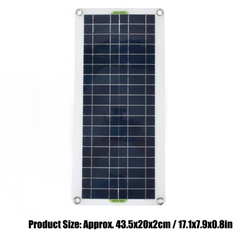 SJLERST Chargeur de batterie de panneau solaire 20W Kit de charge de panneau solaire portable en polysilicium 21V pour voiture