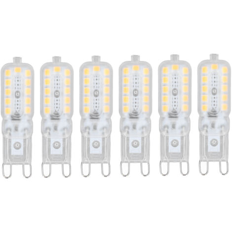 6 pièces G9 LED ampoule 5W couvercle Transparent 22LED variable G9 ampoule pour plafonnier applique murale lampe de table blanc naturel 220-240V (1/5)