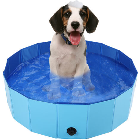 SJLERST Piscine pour chien pliable pour L,Piscine animaux de compagnie, baignoire pour animaux de compagnie, baignoire pour chiens, chats, animaux - bleu L(106cm) (1/5)