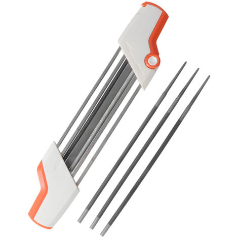 SJLERST Porte-lime 2 en 1,Kit d'affûtage de tronçonneuse, lime facile, Kit de remplacement, matériel, accessoires pour outils électriques