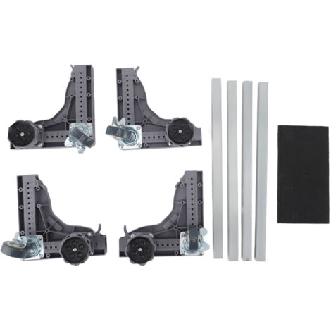 SJLERST Base de Machine à Laver Réfrigérateur,Machine à laver Rouleau mobile Hauteur Largeur Longueur réglable Forte charge avec équilibre de frein Mesure de nivellement d'angle Base de meuble mobile (1/5)