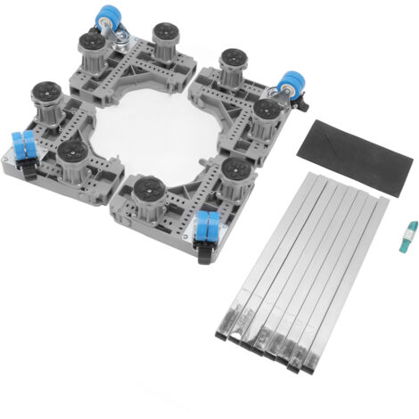 SJLERST Base de Machine à Laver Réfrigérateur,Base de Machine à laver réglable multifonctionnelle avec frein pour sèche-linge réfrigérateur gris (1/5)