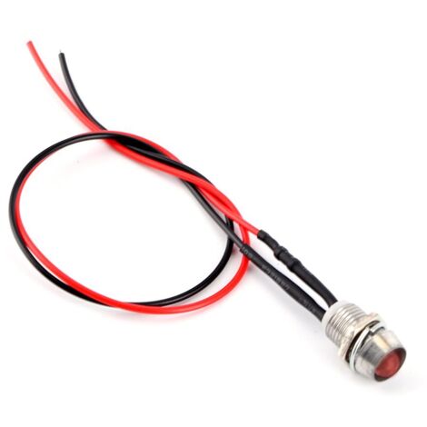 SJLERST 4 pièces 12v 8mm LED panneau pilote tableau de bord voyant d'avertissement lampe voiture Van rouge (1/5)