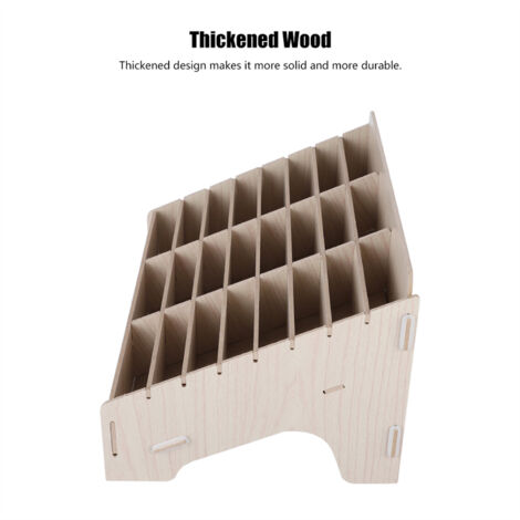 Boîte De Rangement En Bois à 30 Compartiments - Dimensions 32x24.5x19 Cm - Pour Téléphones, Accessoires Bureau, Petits Objets - Atelier, Bureau, école