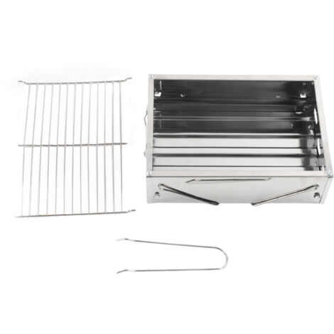 SJLERST Barbecue d'extérieur pliable et Portable au charbon de bois, en acier inoxydable, pour pique-nique, Camping, cuisine (1/5)