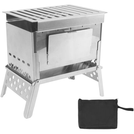 SJLERST Barbecue pliable en acier inoxydable, Portable et détachable, poêle de cuisine pour jardin en plein air, Camping pique-nique (1/5)
