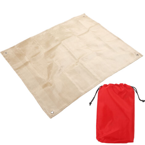 SJLERST Tapis ignifuge extérieur de Fiber de verre de tissu résistant à la chaleur à hautes températures pour le Barbecue de Camping (1/5)