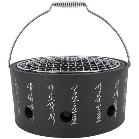 SJLERST Poêle à barbecue multifonctionnel en aluminium et acier inoxydable, avec poignée Portable, poêle à charbon alimentaire pour la préparation du thé, Camping L (1/5)