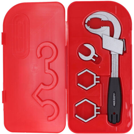 SJLERST Clé de salle de bain multifonctionnelle, réglable, outil de démontage de réparation pour robinet, tuyau de raccordement de Valve, pomme de douche (1/5)