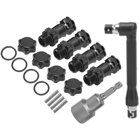 SJLERST Jeu de clés à cliquet，Adaptateur hexagonal de 17 mm pour extension de voiture de contrôleur 1/8 RC vers jeu de clés à douille de 29 mm noir (1/5)