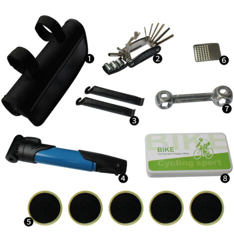Jeu de clés à cliquet，Kit de réparation de vélo Portable complet VTT combinaison d'outils ensemble d'accessoires TL28 sans colle (1/5)