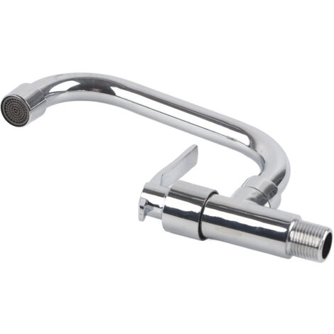 SJLERST Robinet d'eau d'évier de robinet d'eau froide simple fixé au mur de G1/2in pour l'usage de cuisine à la maison (1/5)