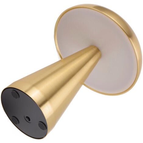 SJLERST Lampe de table champignon style industriel minimaliste moderne 3 couleurs réglable rechargeable lampe de bureau innovante à commande tactile or