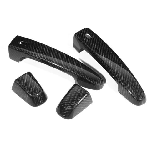 SJLERST Garniture de couvercle de poignée de porte latérale en Fiber de carbone, 4 pièces, adaptée à Chevrolet Camaro 2017 – 2018 (1/5)