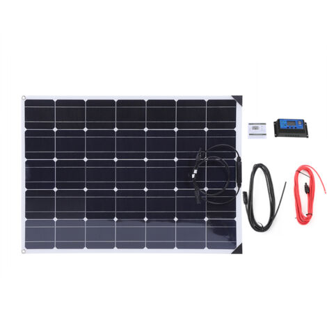 SJLERST Panneau solaire Flexible 150W, contrôleur solaire 20A, câble d'extension de 10M pour camping-car et bateau