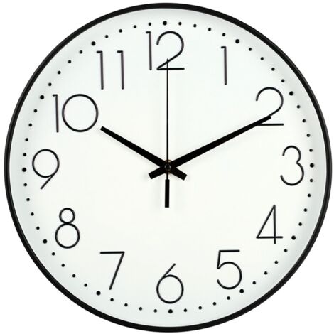 Horloge Murale Silencieuse 8 Pouces (20 Cm) | Gros Chiffres Faciles à Lire | Sans Tic-tac | Pile AA | Pour Cuisine, Chambre, Bureau