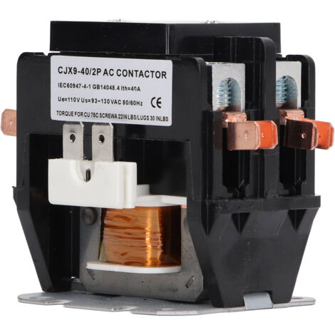 SJLERST Contacteur AC pour climatiseur 40A 2P, remplacement avec Contact en alliage d'argent, appareils de contrôle de Distribution d'énergie 110V (1/5)