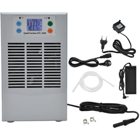 SJLERST Refroidisseur d'eau électronique pour Aquarium, Machine de chauffage et de refroidissement numérique, 35l, 100W, prise STC-200 100-240VEU