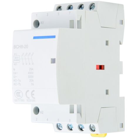 SJLERST Contacteur AC domestique 4P 20A 2NO 2NC, montage sur Rail DIN (220V/230V) (1/5)