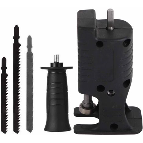 Adaptateur de perceuse électrique à scie, connexion étroite, tête de Conversion de tronçonneuse avec 3 scies noires (1/5)