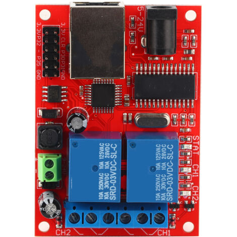 Module de contrôleur LAN Ethernet, commutateur de retard de carte relais à 2 voies de haute qualité DC5V-24V (1/5)