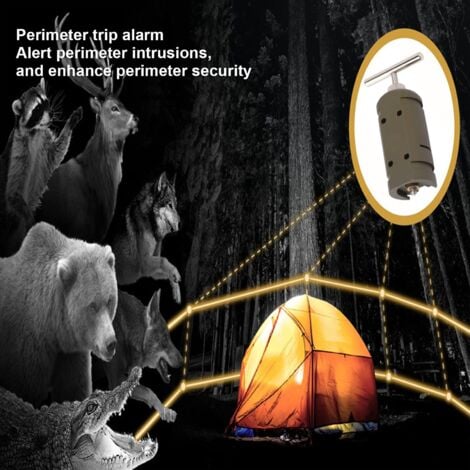 SJLERST Alarme de Déclenchement du Périmètre, Dispositif d'alarme à Fil déclencheur de Calibre 12 avec Couverture Totale de 360 degrés pour Le Camping et la sécurité des biens