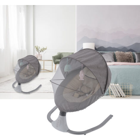 Berceau électrique Pour Bébé - 4 Vitesses De Balancement, 12 Berceuses, Bluetooth, Moustiquaire Et Housse Lavable - Jusqu’à 18 Kg (0-18 Mois) - 5