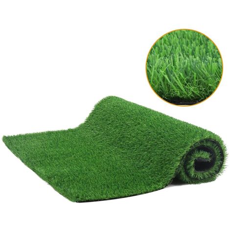 SJLERST Tapis de Gazon Artificiel, Réaliste en Tissu Non Tissé Pelouse Synthétique Intérieur pour Jardin, terrasse - revêtement de Sol Outdoor (1/5)