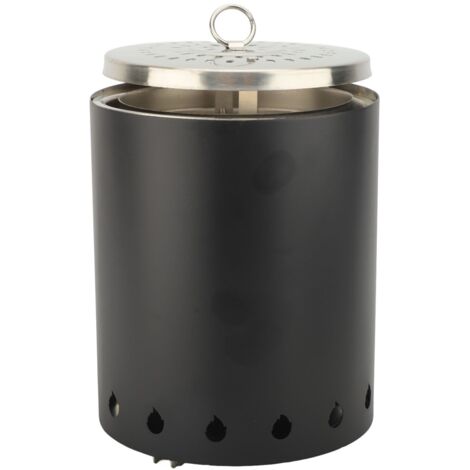 SJLERST Poêle à bois coupe-vent pour extérieur, Acier Inoxydable pour extérieur et terrasse (noir)