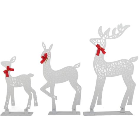 SJLERST Cerf de Décoration de Noël éclairé 3 Pièces, Atmosphère Festive Créative, Belle pour Porche de (1/5)