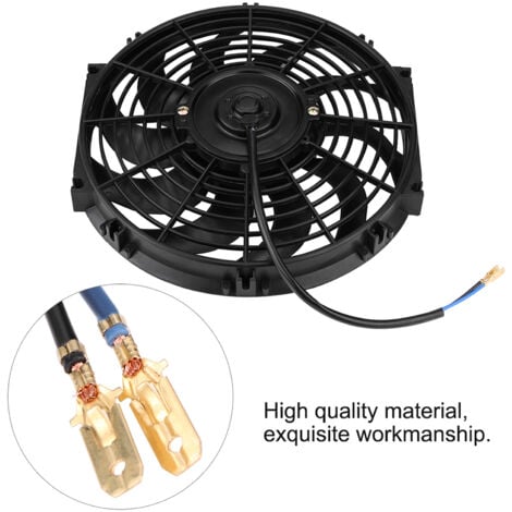 SJLERST Ventilateur de refroidissement de moteur électrique universel de 12 pouces, Slim Push Pull, 12V, avec Kit de montage