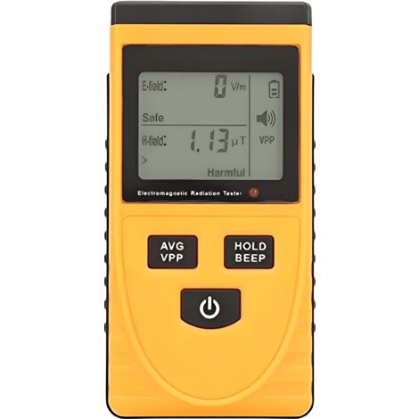 Compteur Geiger- Détecteur de Rayonnement Electromagnétique EMF Portable avec Alarme Sonore et Lumineuse Testeur de Rayonnement de Champ Magnétique LCD Numérique
