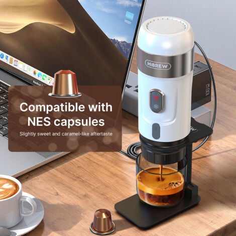 Machine à expresso portable, 3 en 1 Machine à café à capsules compatible avec Nes OriginalLine, DG et le café moulu, Cafetière de voiture 12V, 15 bar de pression, Avec Sac et Support