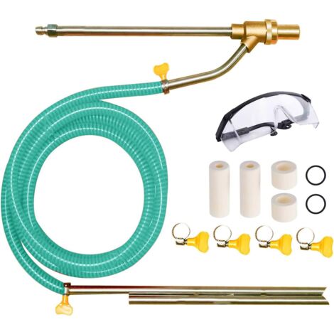 Sjlerst – Pistolet de sablage 1/4' bleu – Kit pour nettoyeur haute pression – Acier inoxydable – Élimine rouille et graffiti sans poussière