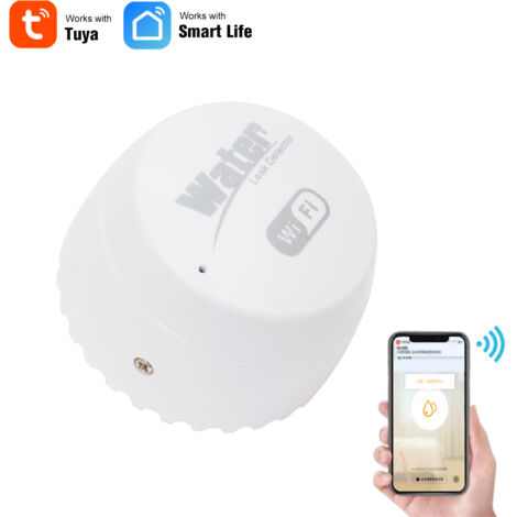 SJLERST Détecteur d'inondation intelligent WiFi, alarme de détection d'inondation intelligente, prise en charge de la commande à distance par téléphone portable APP (1/5)