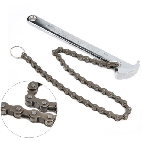 SJLERST Clé à Chaîne de 9 Pouces, Pince à Tuyau Réglable, Chaîne à Cliquet Réversible, Raccords D'outil de Filtre à Huile, Diamètre de Montage Maximal D'environ 156mm (1/5)