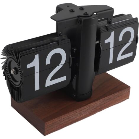SJLERST Horloge Rétro Rabattable, Horloge Numérique Rabattable Alimentée Par Batterie 24 Heures pour la Décoration de la Maison, du Bureau et de la Chambre (Noir) (1/5)