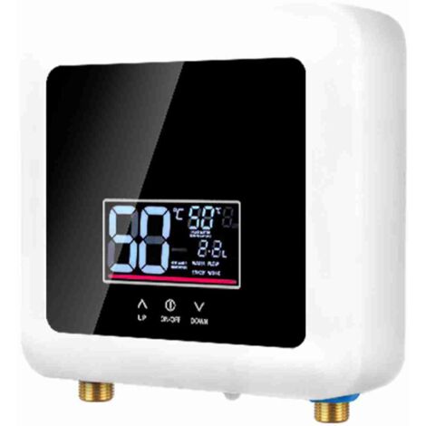 SJLERST Chauffe-eau électriques 220V 7500W, Petit chauffe-eau instantané électrique économie d'eau Avec écran numérique, Pour cuisine, salle de bain, lavage (1/5)